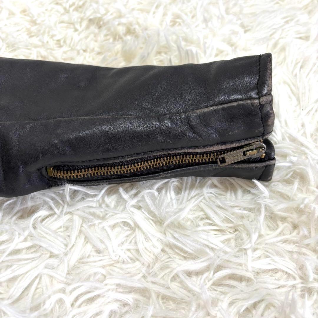 Schott 642 シングルライダース　レザージャケット　34 黒