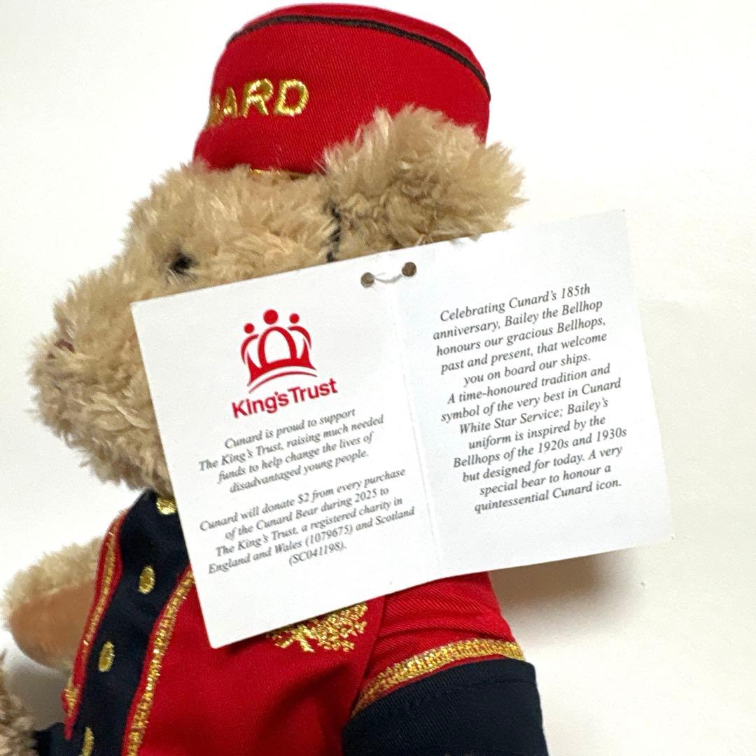テディベア　クイーンエリザベス号キュナード社185周年記念ベルボーイのベイリー