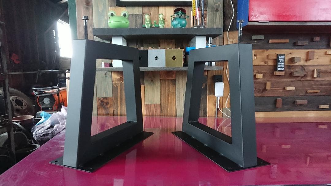 マットでアイアンな極太鉄脚♪ 台形型 2脚ver. リビング・ローテーブル