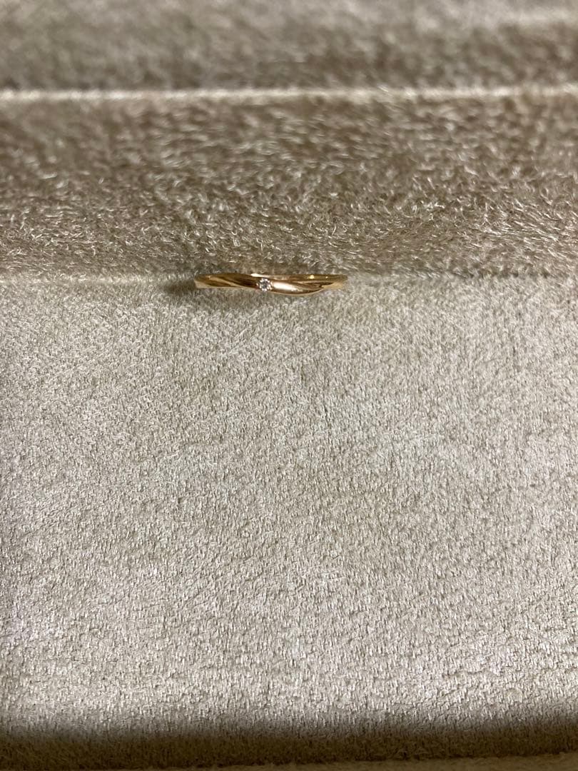 ノワール　ド　プーペ K10 1粒ダイヤ ひねりリング 11号