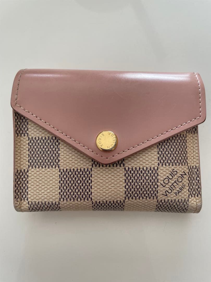 LOUIS VUITTON 三つ折り財布 ベージュ/ピンク