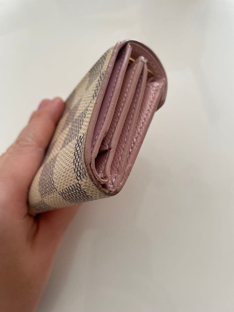 LOUIS VUITTON 三つ折り財布 ベージュ/ピンク