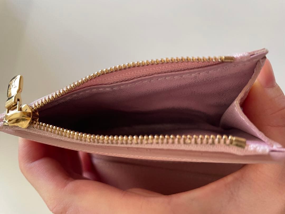 LOUIS VUITTON 三つ折り財布 ベージュ/ピンク