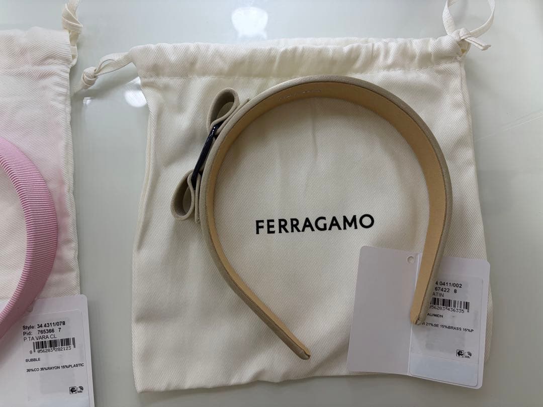 FERRAGAMO リボン付きヘアカチューシャセット
