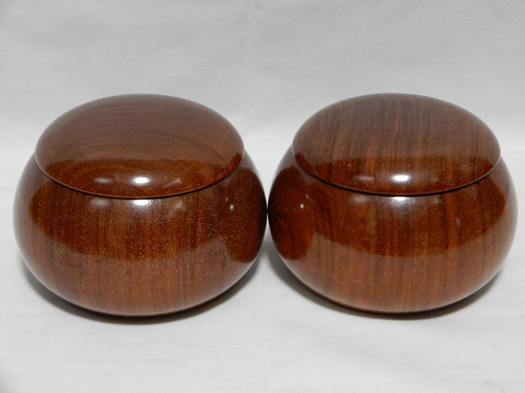 囲碁　本蛤 那智黒碁石　34号　+　特大木製碁笥　使用少美品