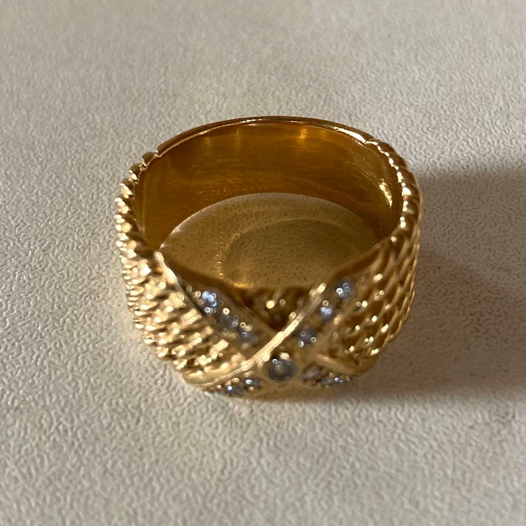 K18ダイヤモンドリング　ミル打ちアンティーク　約16号　7.8g