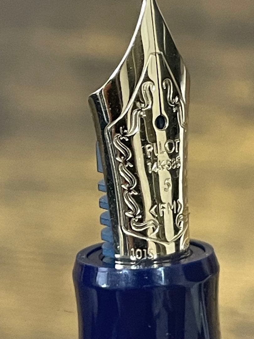 試筆のみ　ネイビー　網目　2016 限定　FM パイロット　万年筆　カスタム74