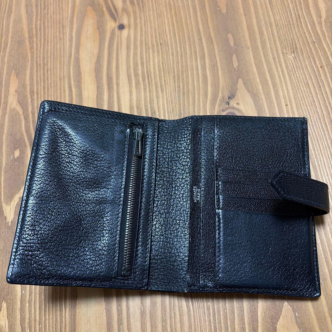HERMES コンパクトべアン財布 ブラック