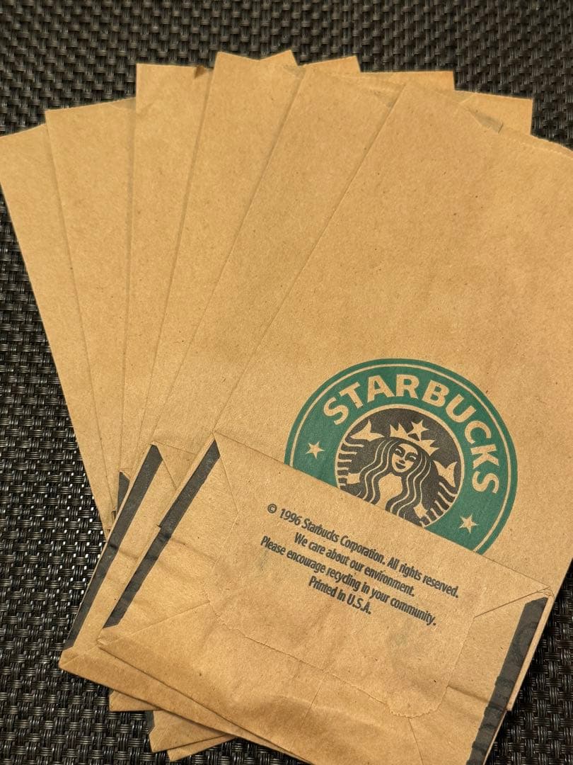 【レア】旧デザインロゴ Starbucks スターバックス紙袋6枚セット