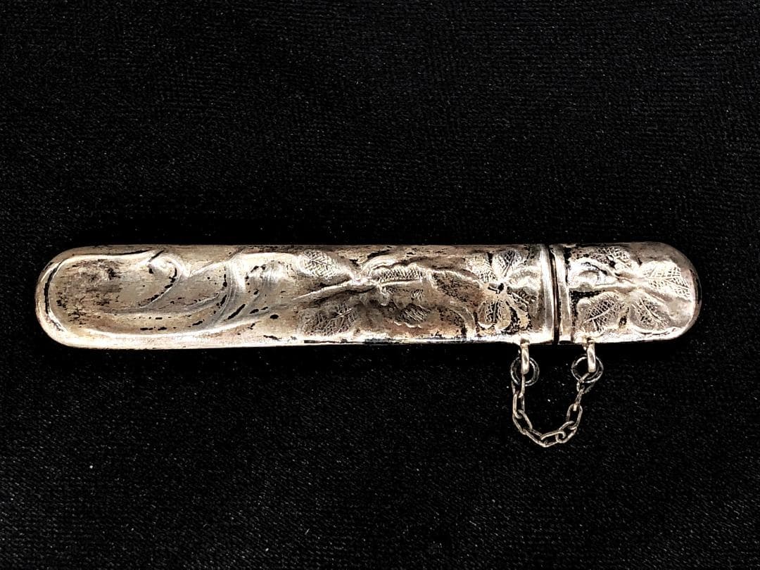 【 銀彫金 ニードルケース 】 英骨董 17世紀 シルバー925