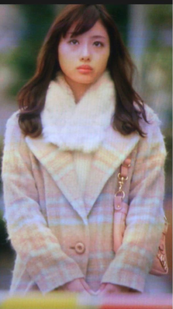 チェック　モヘア　シャギーコート