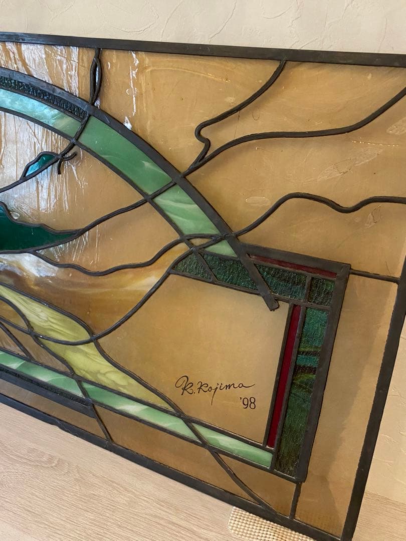 ステンドグラス インテリア　額　アート　大判　サンキャッチャー