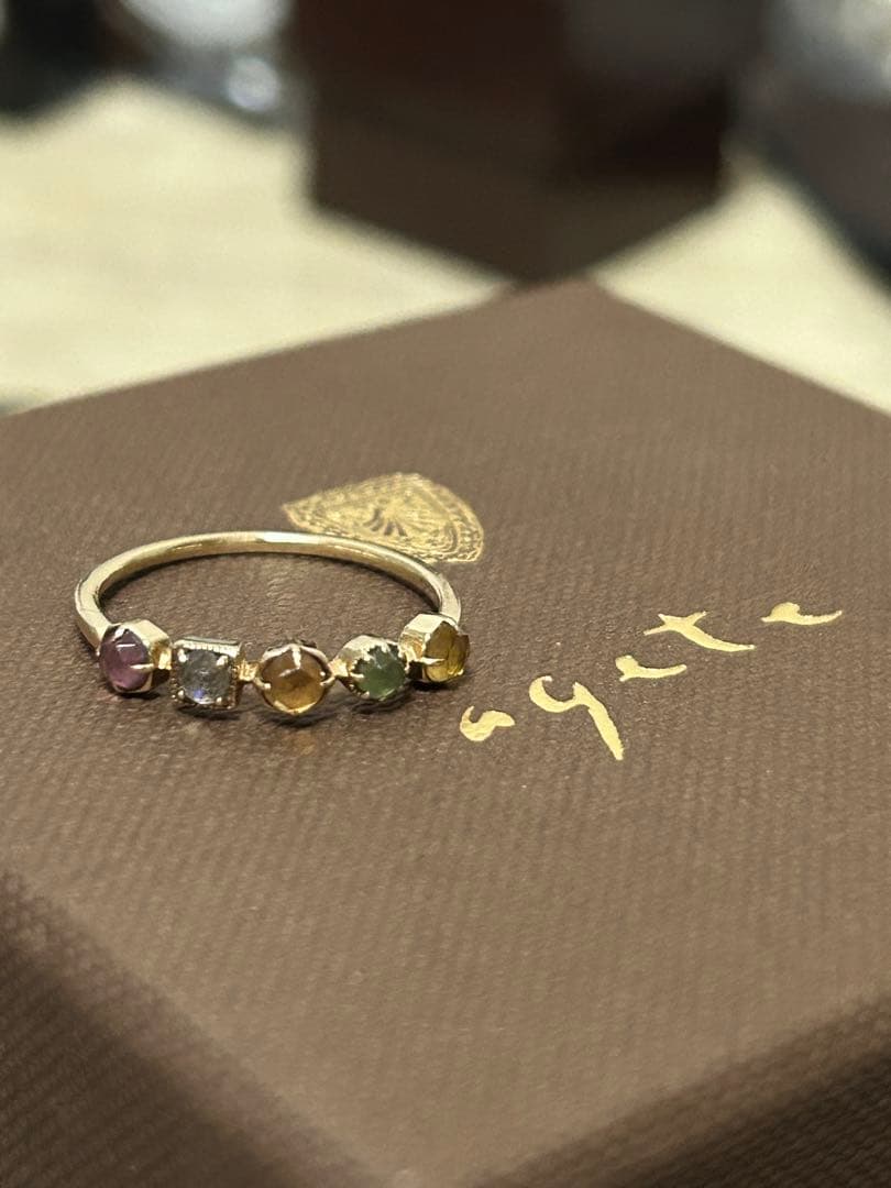 アガット agete K10 マルチストーン リング #13