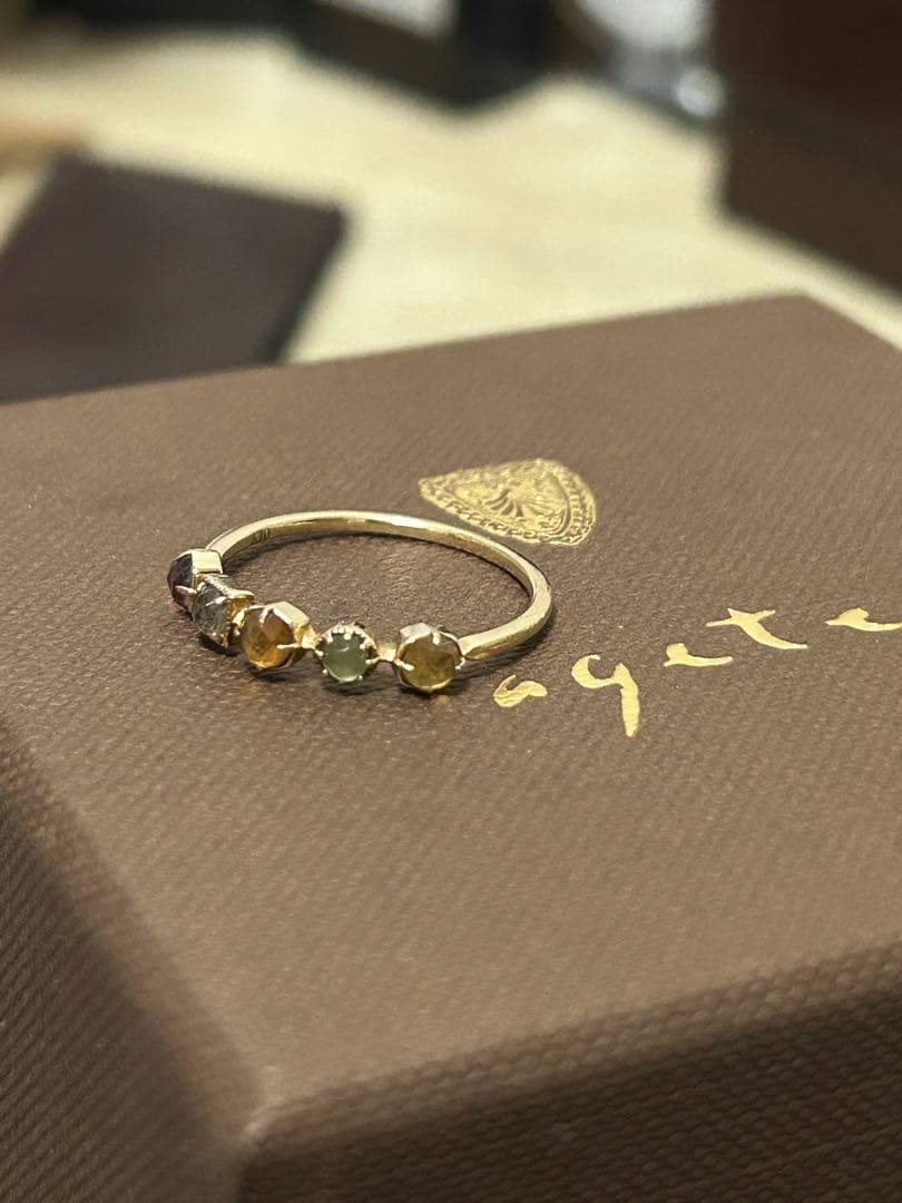 アガット agete K10 マルチストーン リング #13