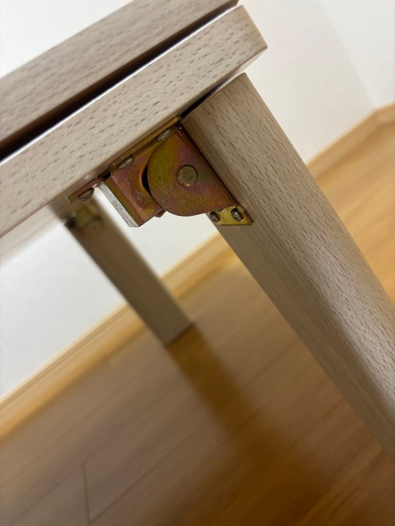 折れ脚こたつ ホワイト ナチュラル 天板リバーシブル 105cm×75cm