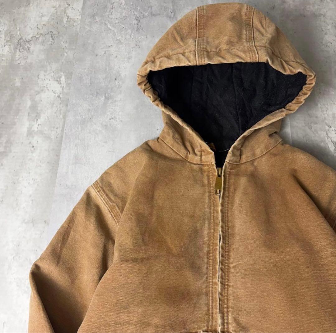 Carhartt カーハート ダック地 アクティブパーカー ブラウン KIDS