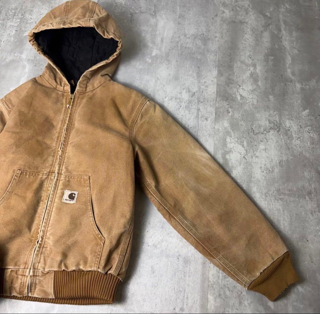 Carhartt カーハート ダック地 アクティブパーカー ブラウン KIDS