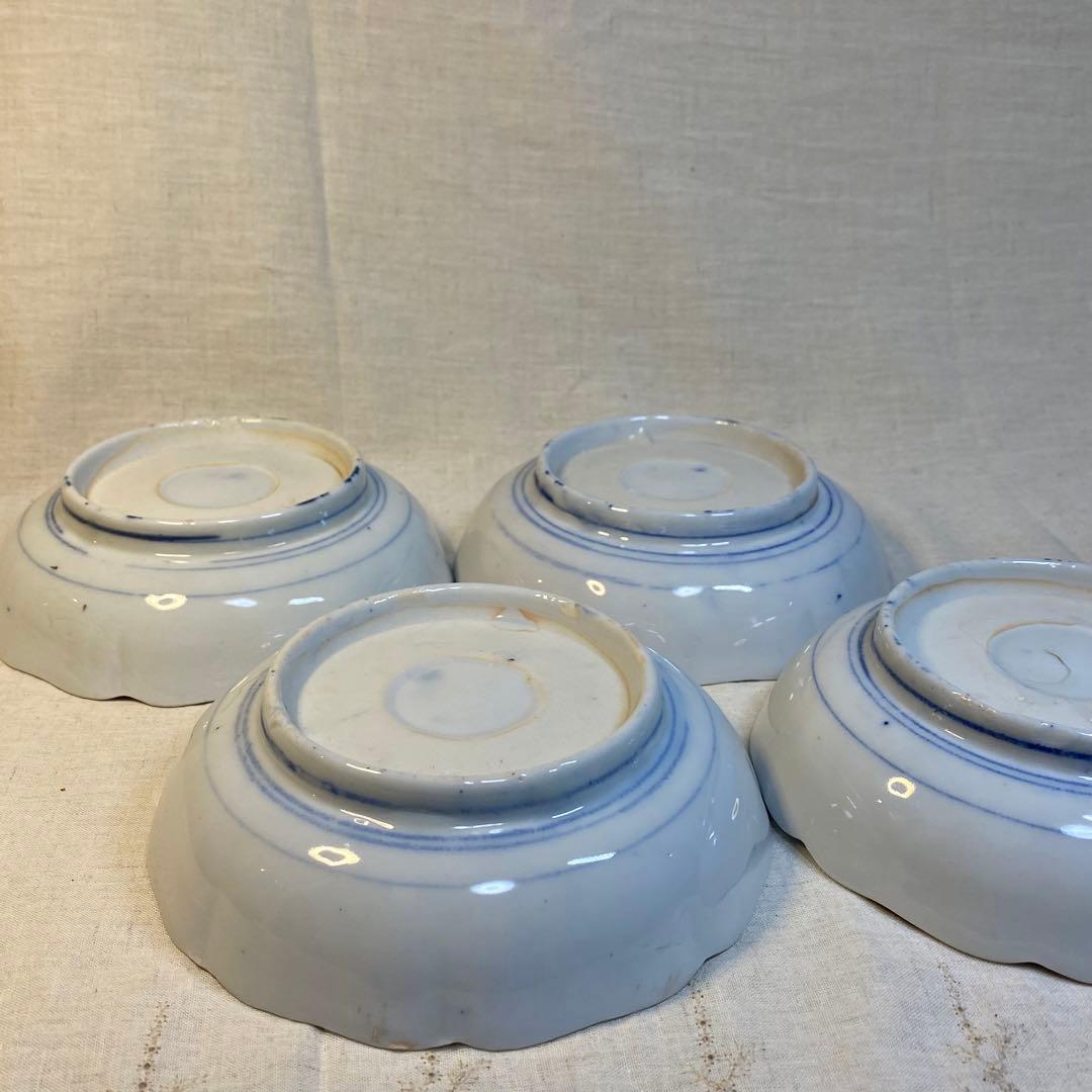 伊万里　古伊万里　大聖寺伊万里　なます皿　色絵　金襴手　4客