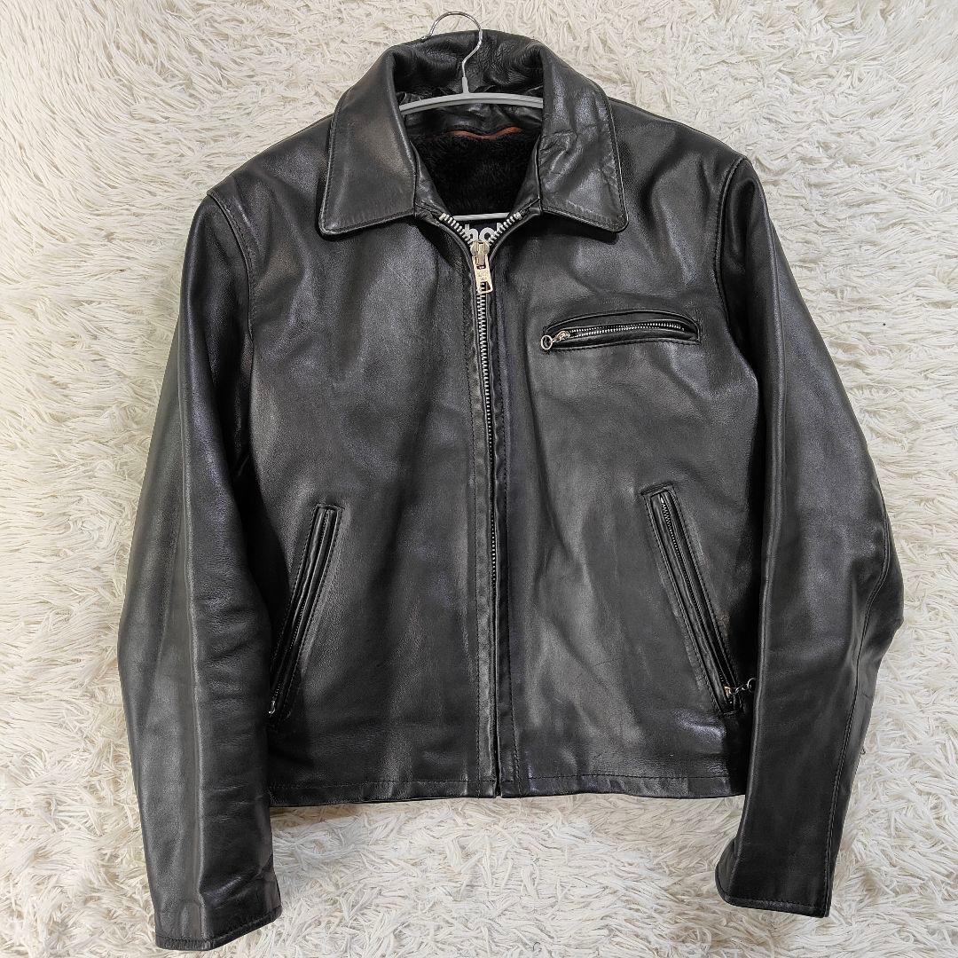 美品✨schott 642 レザージャケット　シングルライダース　牛革　40黒