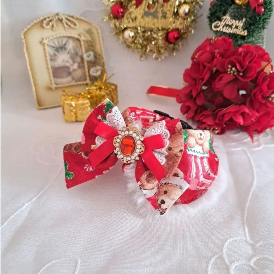 プッチ、クリスマスシリーズ(赤くまさん)わんちゃん猫ちゃん用首輪