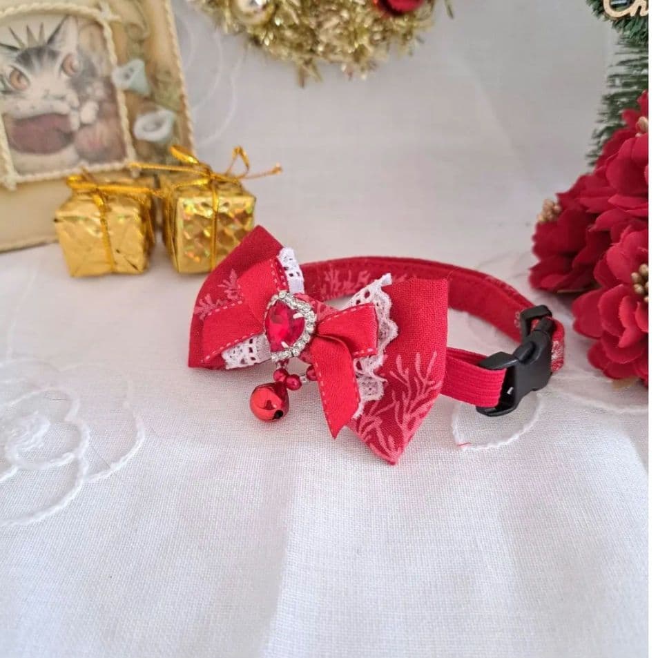 プッチ、クリスマスシリーズ(赤くまさん)わんちゃん猫ちゃん用首輪