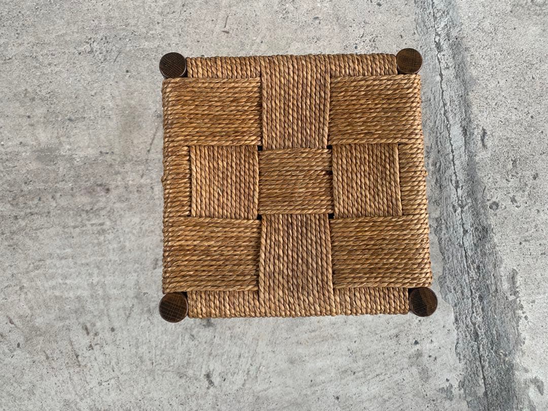 アンティーク ラッシュ スツール 縄編み チェア 民芸家具 椅子 No.2