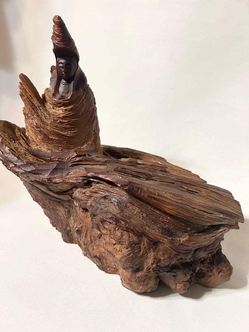 木製 オブジェ 菩薩 観音 彫刻 彫り 美術 仏像 仏教美術 置物