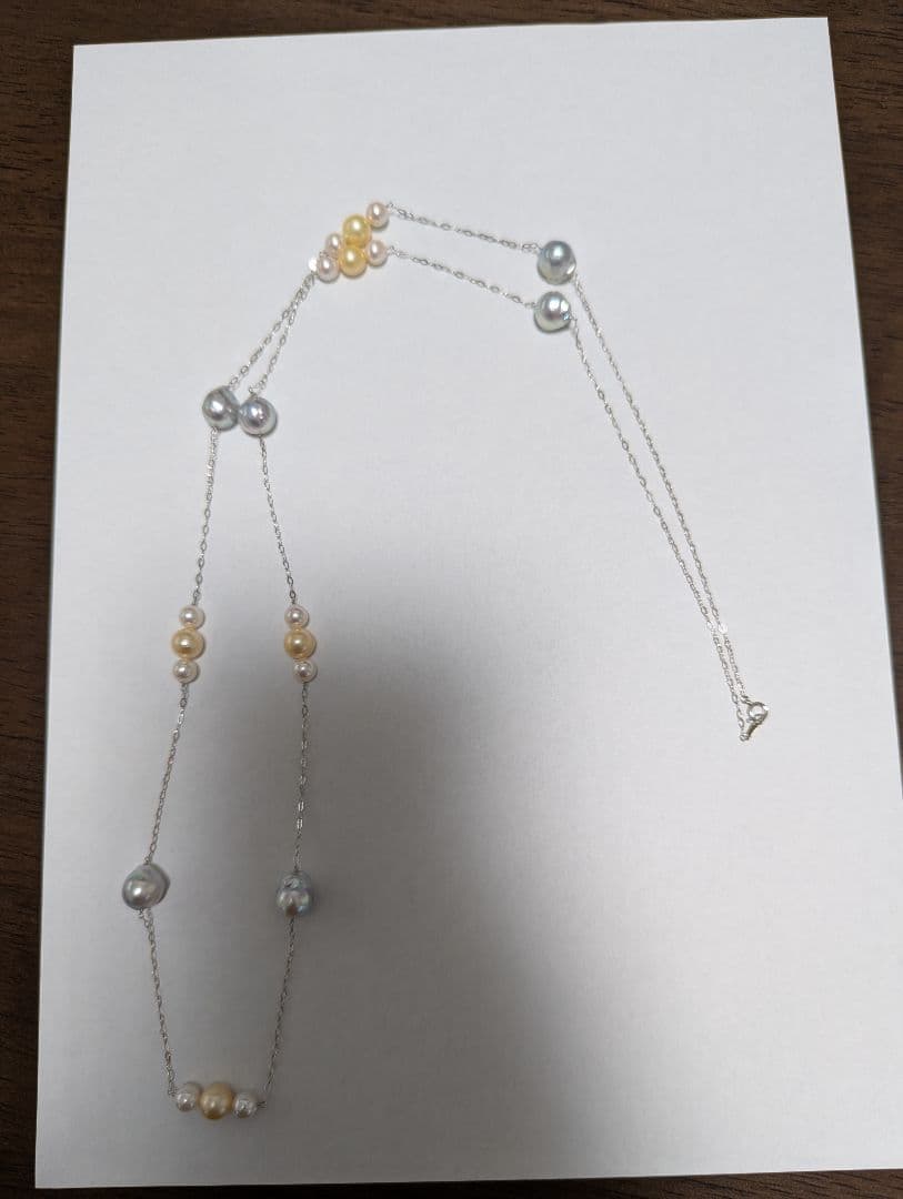 K18WGロングネックレス