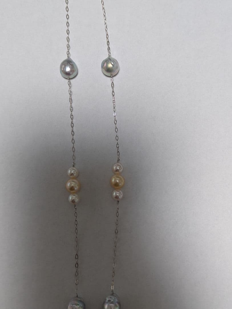 K18WGロングネックレス