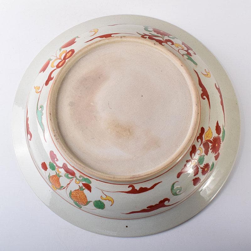 中国　呉州赤絵　獅子花文　大皿　飾り皿　直径約41㎝　V　7348C