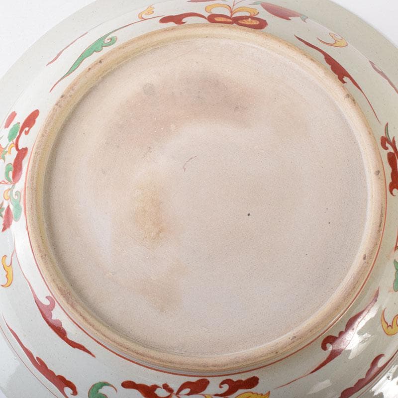 中国　呉州赤絵　獅子花文　大皿　飾り皿　直径約41㎝　V　7348C