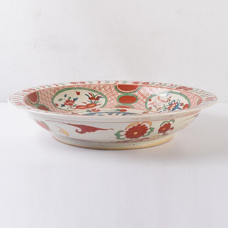 中国　呉州赤絵　獅子花文　大皿　飾り皿　直径約41㎝　V　7348C