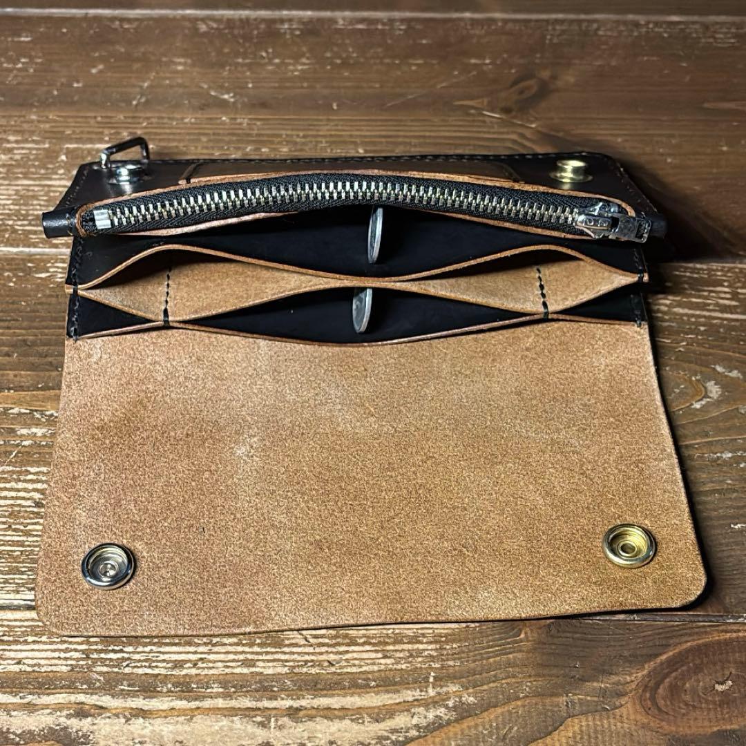 たつのハンドワックスレザー トラッカーウォレット チェーンセット