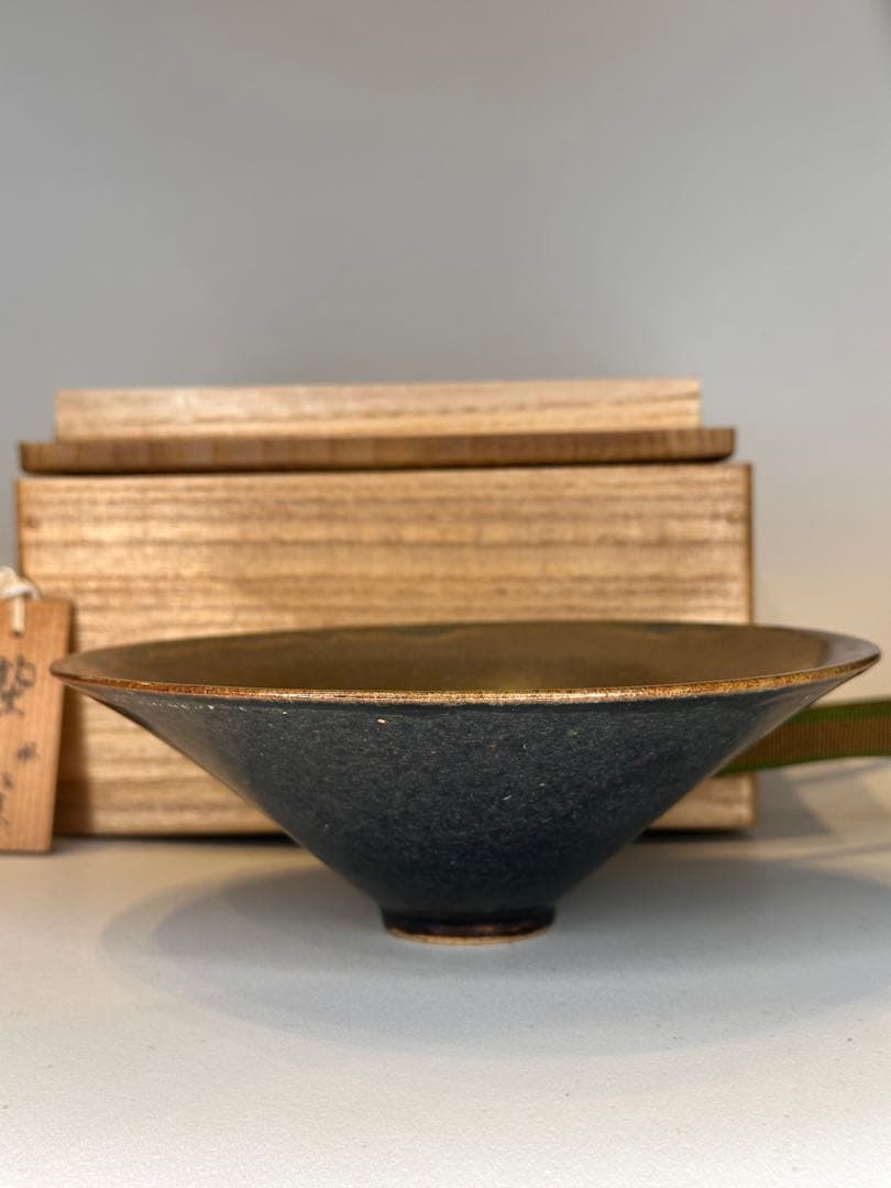 唐物 天目茶碗 鈞窯 釉碗 茶道具 中国陶磁 古陶器 帯木箱 共布