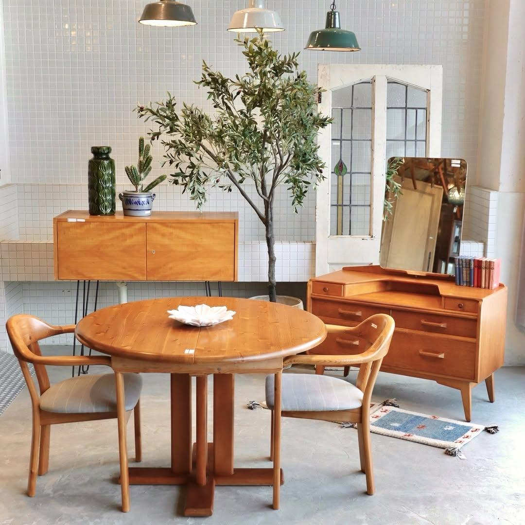 【タイムセール！3/5まで】ミッドセンチュリー　エクステンションテーブル