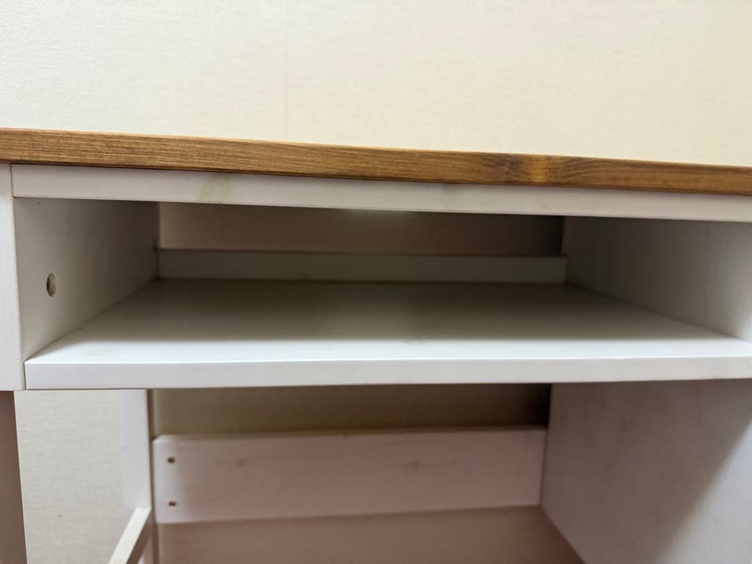 y*i様 デスク 机 パソコンデスク 白 木目 可愛い ホワイト