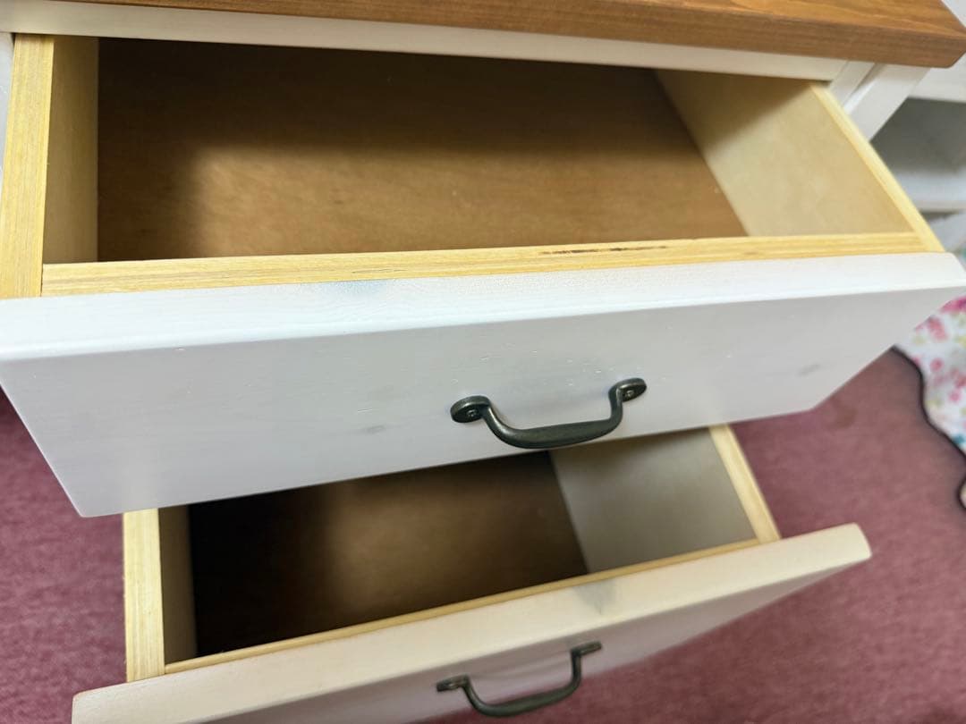 y*i様 デスク 机 パソコンデスク 白 木目 可愛い ホワイト