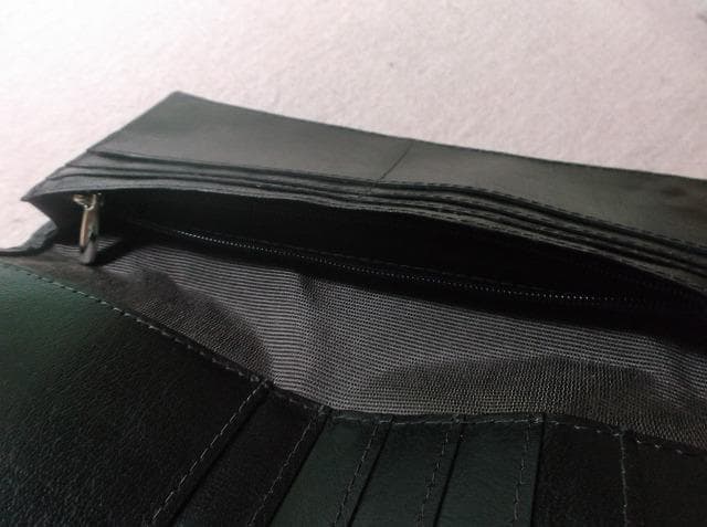 レザークラフト長財布（マチ付き）　蝶々