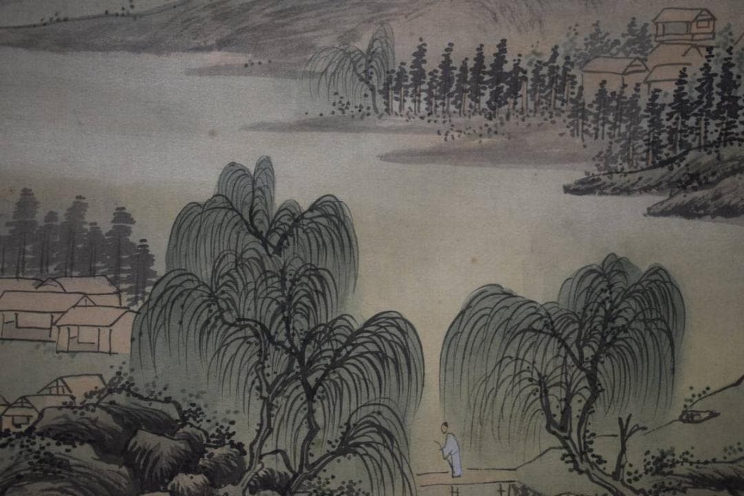 不詳/作者不詳/山水帆景図/布袋屋掛軸HE-354