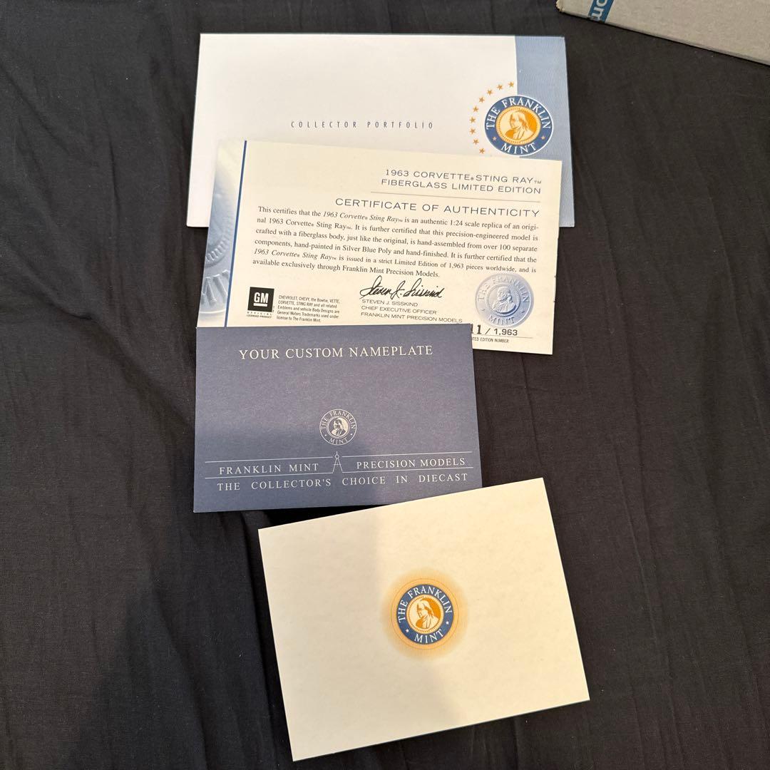 1/24 フランクリンミント 1963 コルベット スティングレイ ミニカー