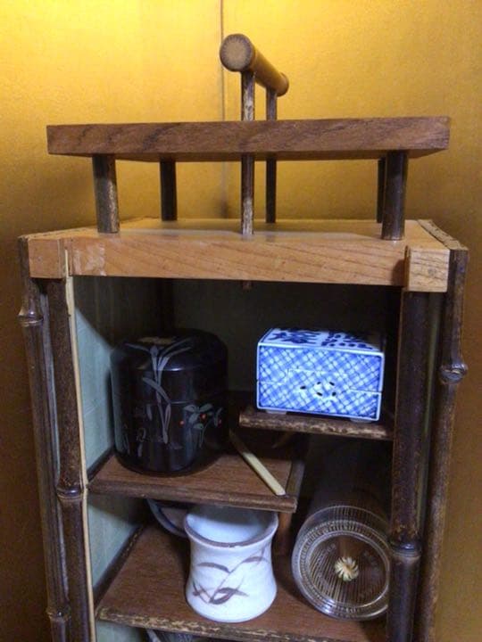 茶道具 変わり茶箱　お洒落　蓋についてる珊瑚？可愛い…