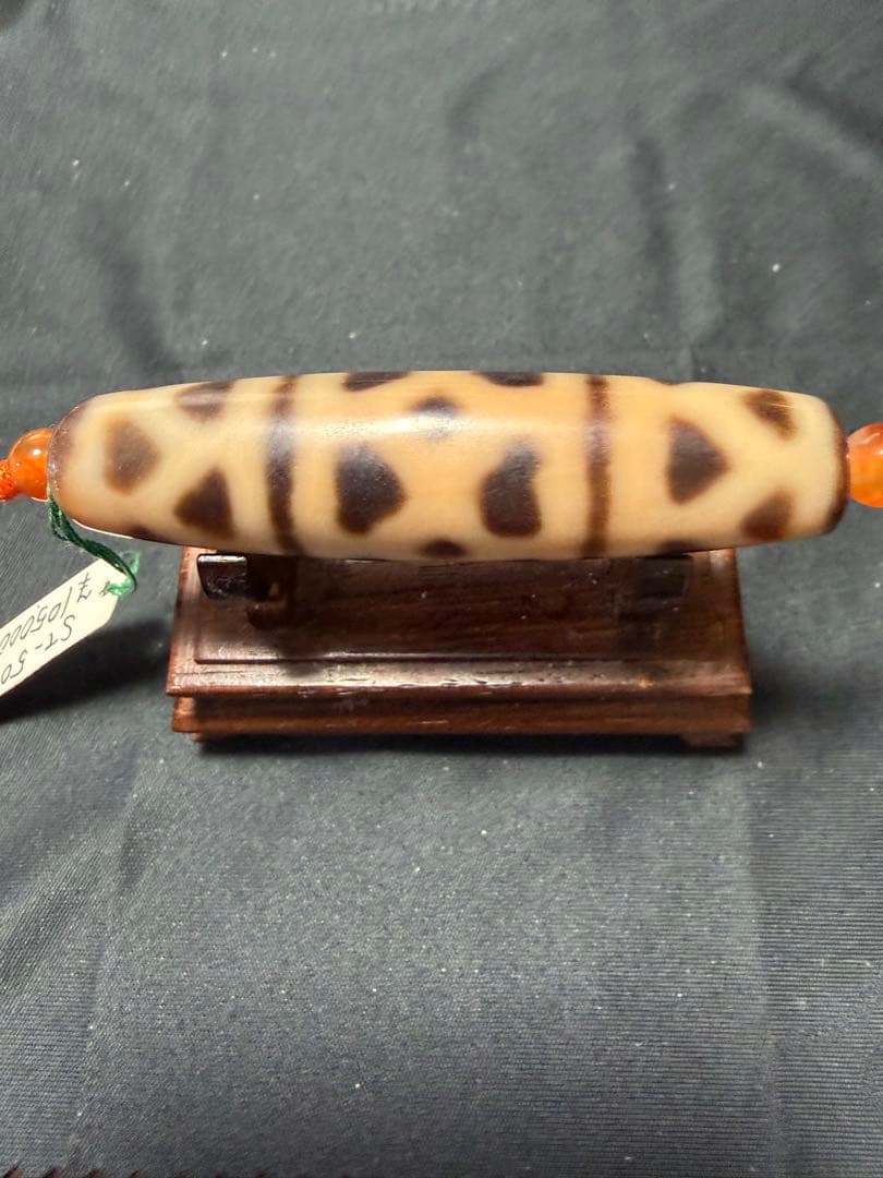 良品天珠‼️西蔵老礦紅朱砂亀甲寿長寿紋金剛四眼天珠