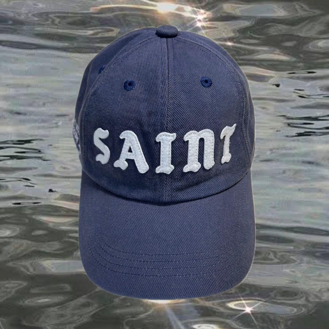 SAINT MICHAEL 6PANEL CAP LACERATING ネイビー