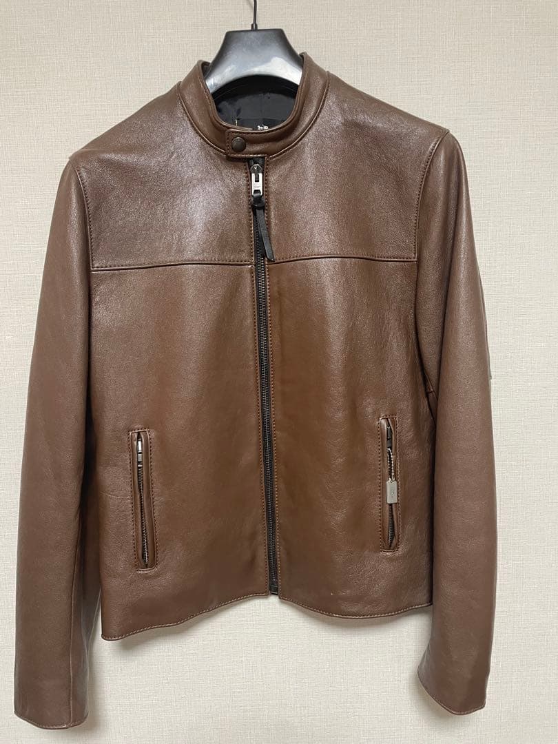 <引越前処分価格> COACH ブラウン レザー シングルライダース S