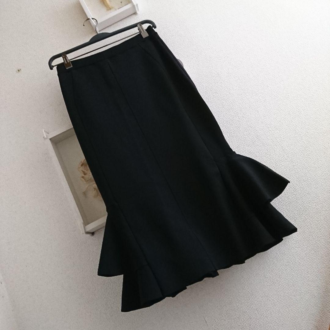 新品 SYSORUS×akko3839 タイトラッフルニットスカート ブラックL