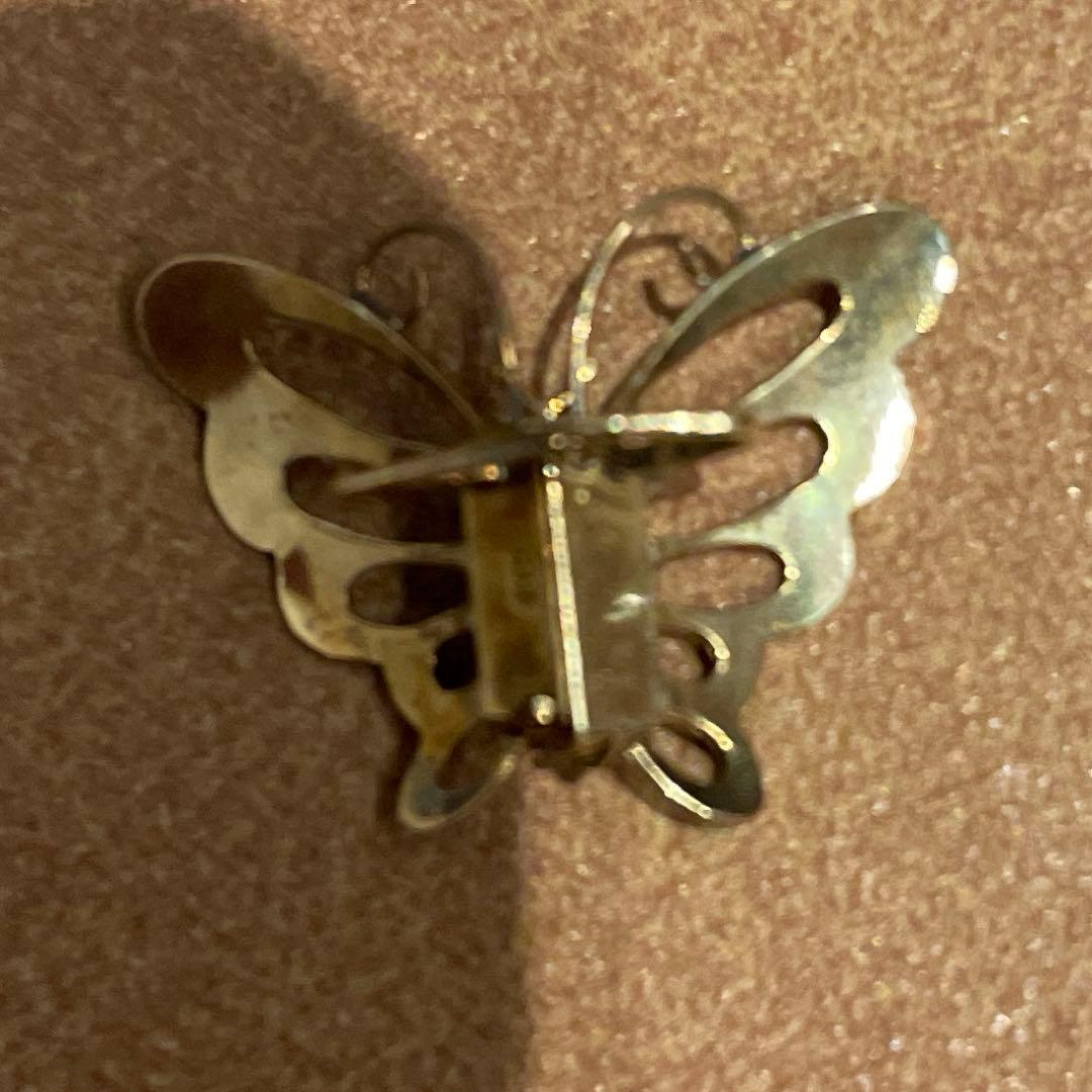 @ K18 蝶々 ブローチ ねじ式 バタフライ アンティーク ヴィンテージ 昭和