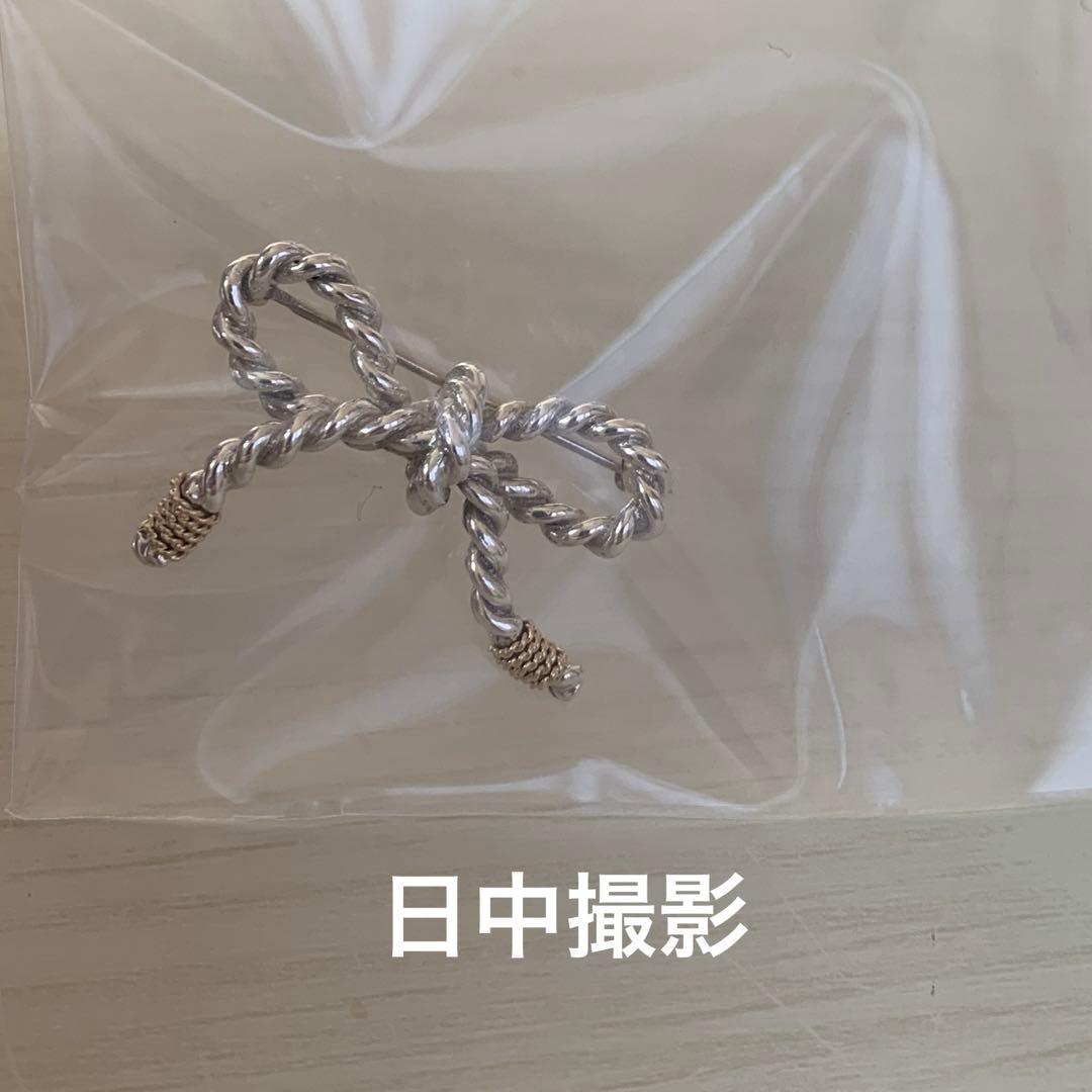 ティファニー　ツイストリボン　シルバー925/K14 ブローチ