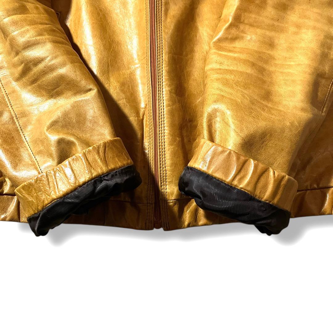 9.8万!希少!馬革 7×7 ヴィンテージ加工 ホースハイドライダースジャケット