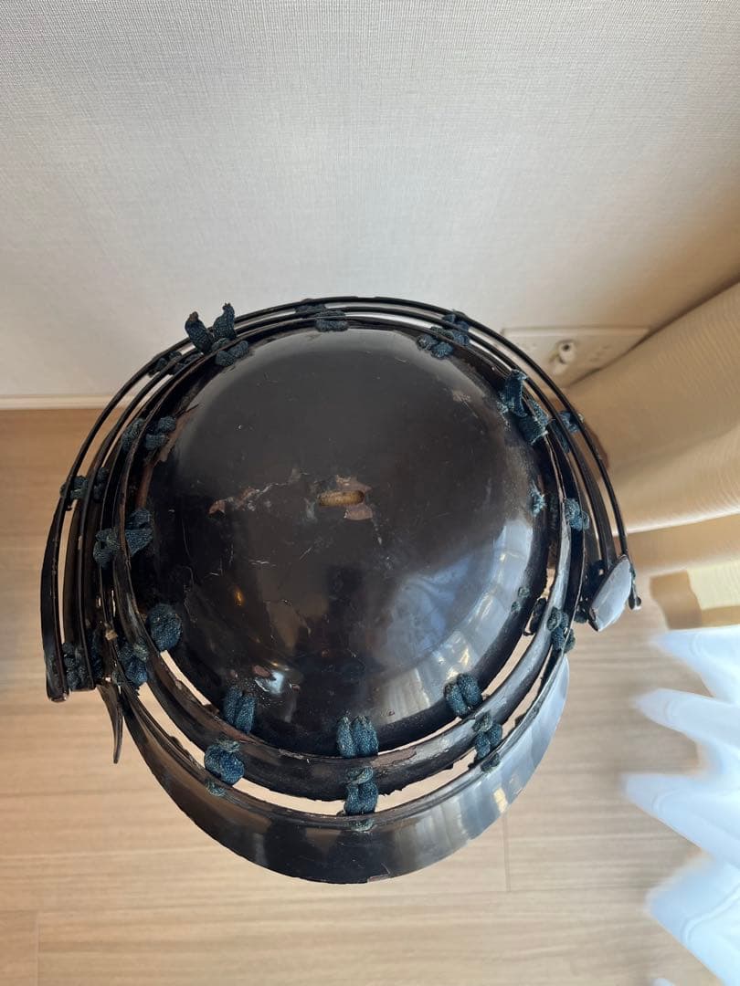 甲冑 兜 足軽 黒漆塗 提灯兜 ちょうちん兜 江戸文久期 仙台城下町旧家蔵出し