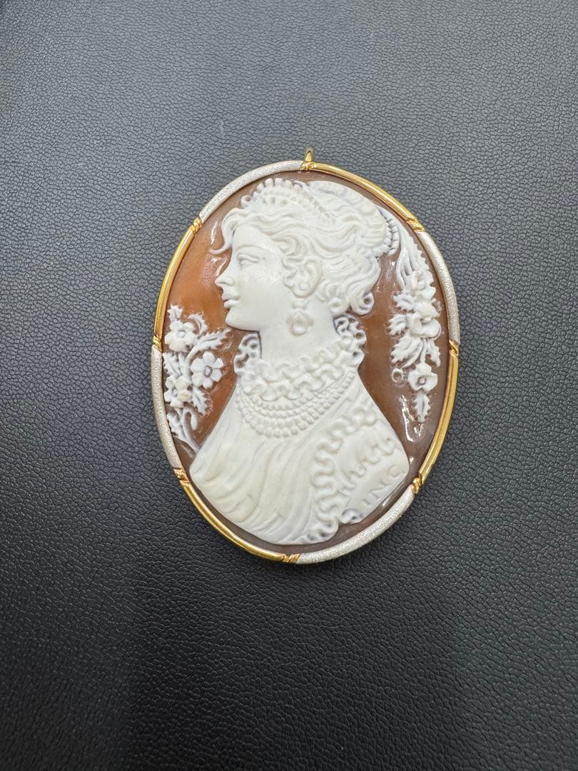 K18 カメオ ペンダント ブローチ